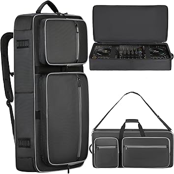 DJ Controller Bag Compatible with DDJ FLX10 / 1000 / REV7 / REV5 / SC LIVE 4, DJ Soft Case Gig Bag with Multi-pocket for DJ Controller & Accessories Medium