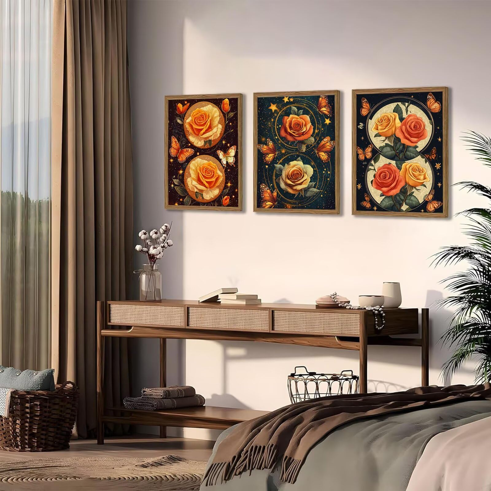 Cnyaunfi 3 Pezzi Fiore Pittura Diamante Fai-Da-Te, 5D Blu Diamond Painting Kit Completo per, Hobby Creativi Adulti, Pittura Diamante Artigianale Per La Decorazione Della Parete Di Casa 50x70cm YF-3543