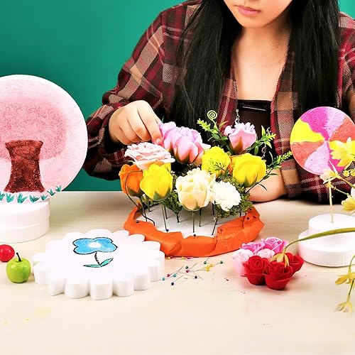 Miniatura 10 de Paquete de 24 círculos de espuma de 4 pulgadas para manualidades (1 pulgada de grosor), disco de espuma redondo de poliestireno para proyectos de