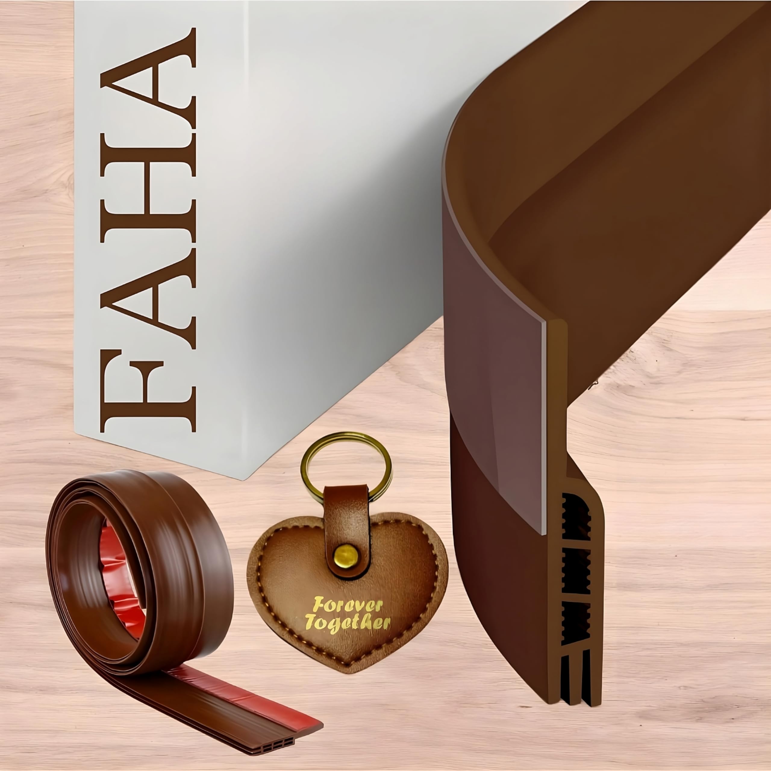 Faha Silicon Door Bottom Sealing Strip | Self Adhesive Door Gap Filler Rubber | Waterproof Soundproof Door Seal | Protector from Insect Bugs Cockroach Air Noise & Dust (39 Inch, Brown) (B0DD3ZCQMZ) Amazon Price History, Amazon Price Tracker