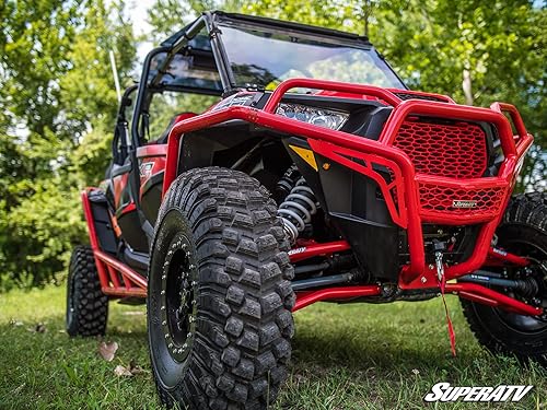 Miniatura 7 de SuperATV (2) Brazos A de baja holgura alta para Polaris RZR XP TurboXP 4 Turbo 2016-2021  No ajustable  Rojo  Rótulas de servicio estándar  Tubo de