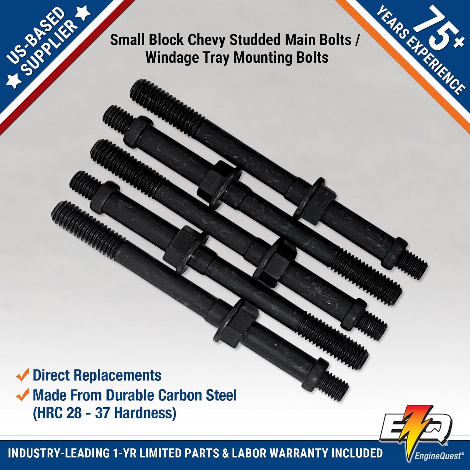 Small Block V6/V8 Windage Tray Bolts & Studs (5 Pack) | 7/16-14 Threaded | Durable OE Replacement