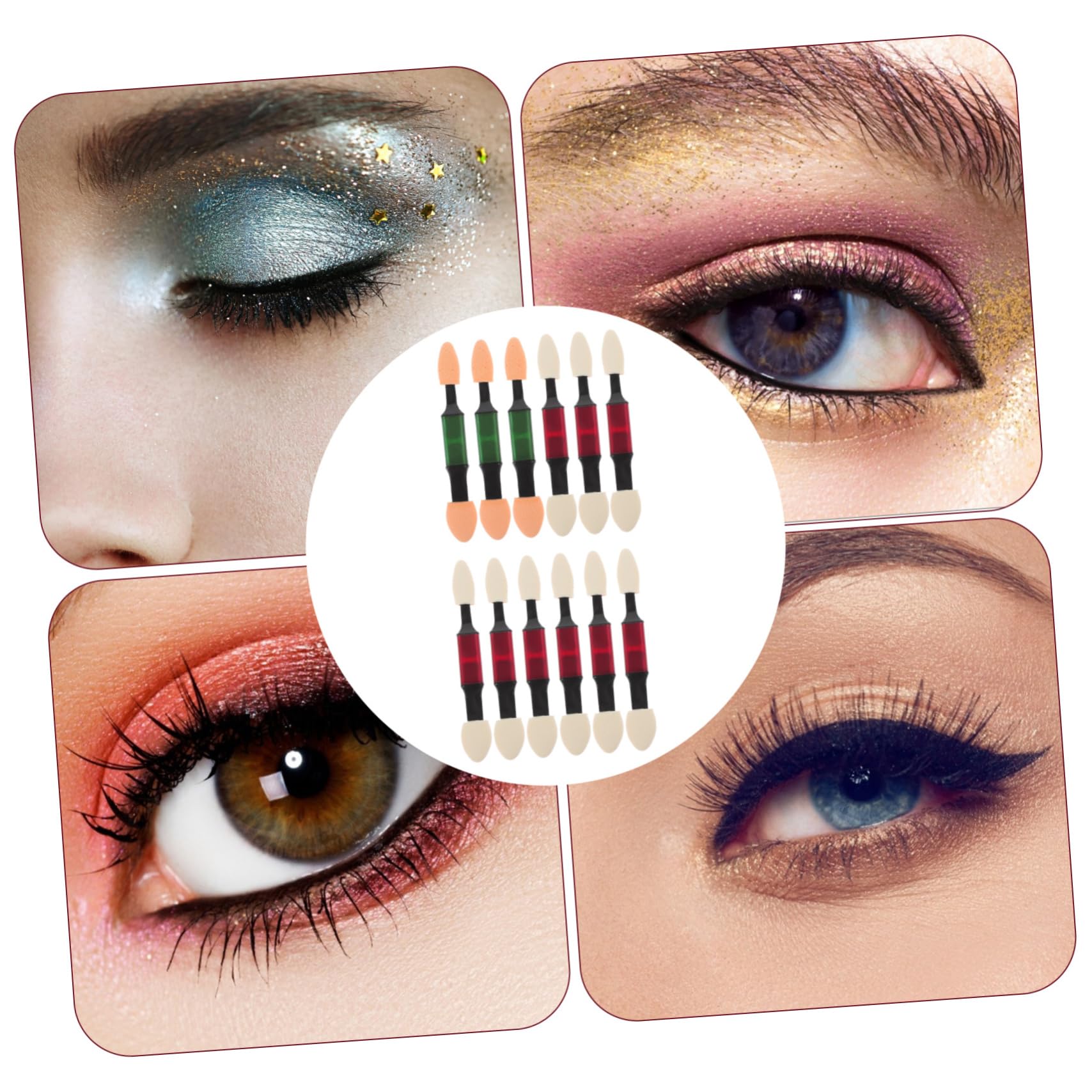 NOLITOY 10pcs Eye Shadow Brush Applicators Sponge Tip Eye Shadow Stick Makeup Tool Gentle on Eyelids for Women for Ages Random