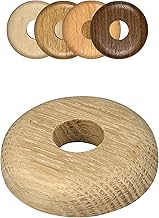 FUX 2 Pcs Radiator Rosette 15mm-22mm Various Colors Wooden Rosette for Heating Pipes Radiator Pipe Cover Plumbing Accessories Hole Cover (22mm, Raw Oak)
