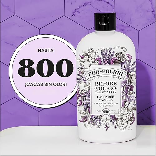 Miniatura 9 de Poo-Pourri Before-You-Go - Recarga de aerosol para inodoro, lavanda y vainilla, 16 onzas líquidas, hasta 800 usos, desodorante para baño con aceites