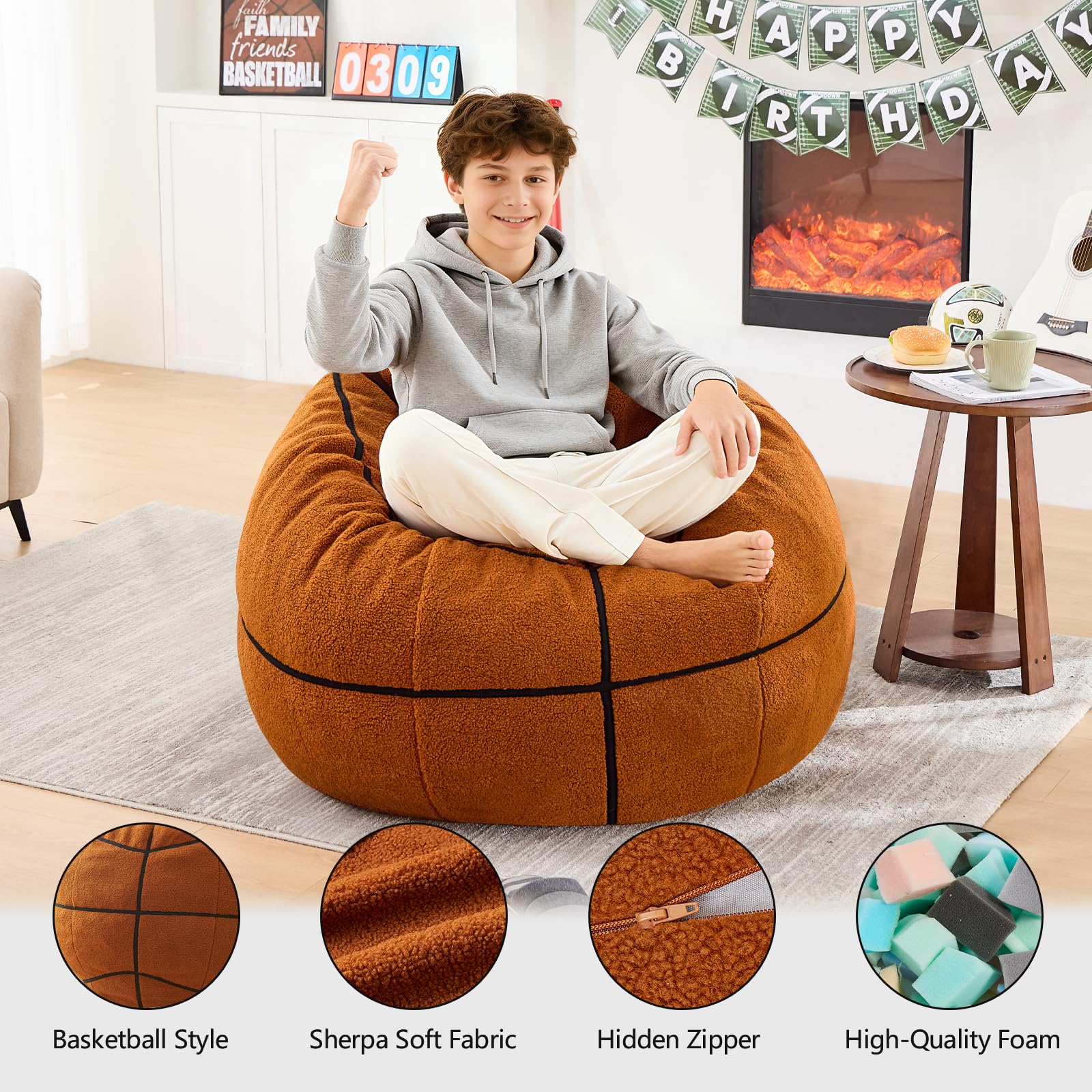 Amazon.co.jp: ILPEOD スポーツ バスケットボール ビーンバッグチェア