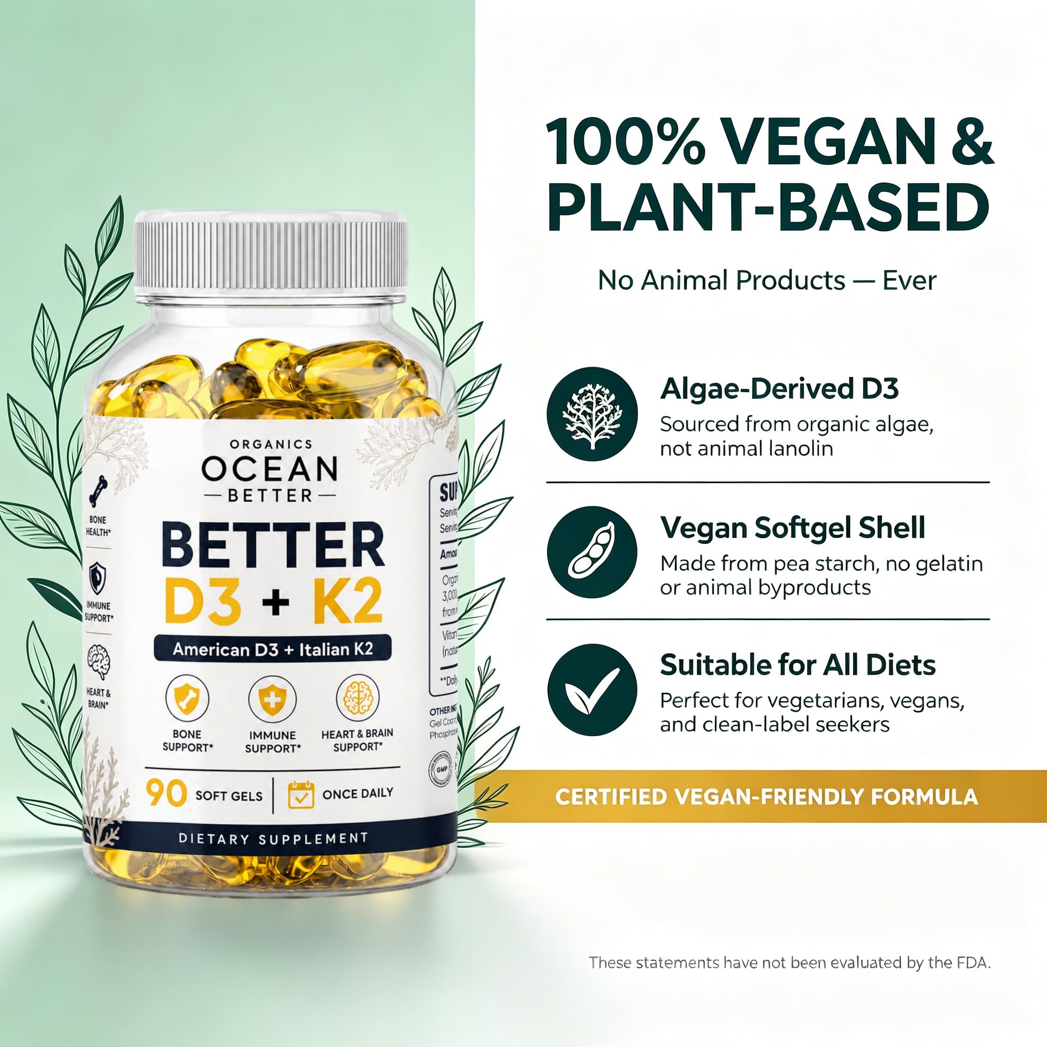 D3+K2 Vitamin Supplement with VegD3 & MenaQ7 (90 Count) — Amazon image 4
