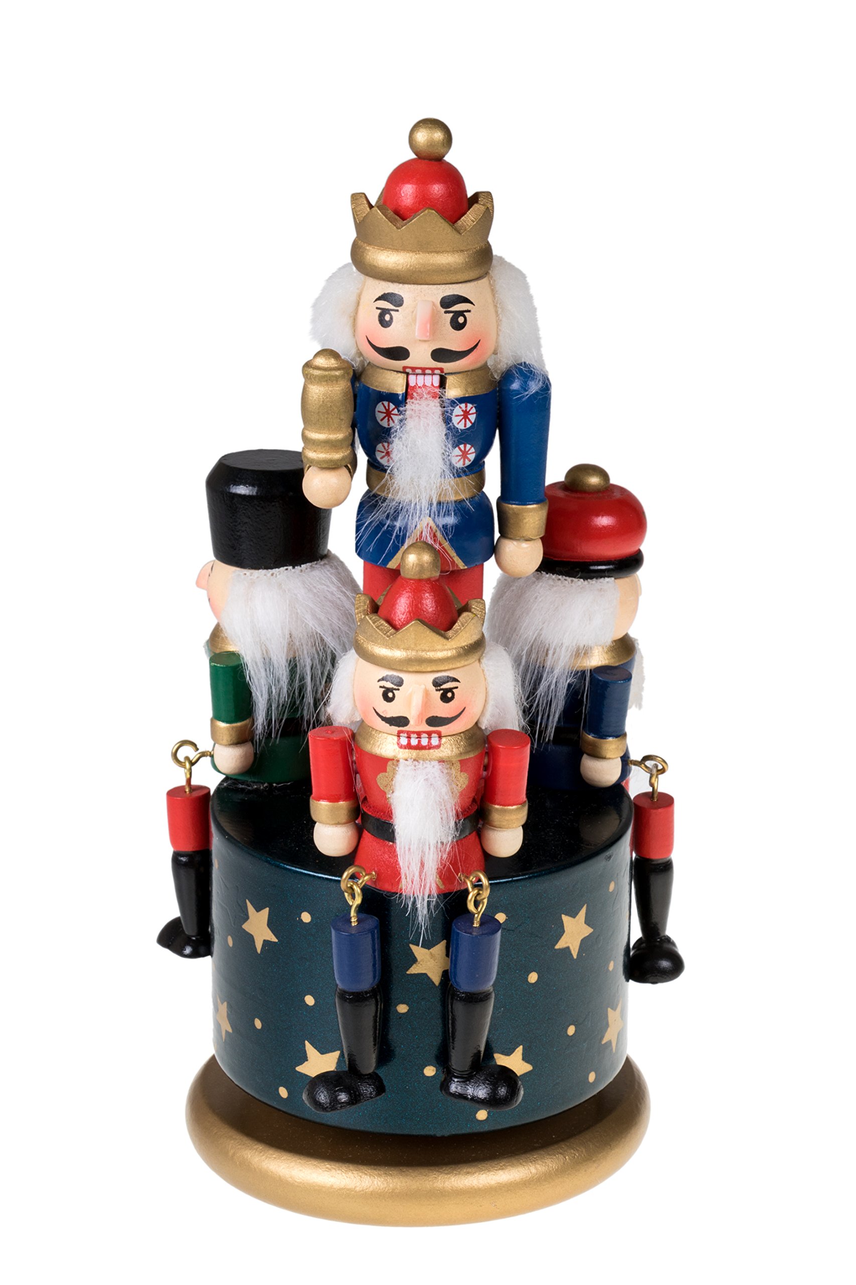 Clever Creations Gold Music Box 8 Inch Traditional Wooden Nutcracker Ornament, Festive Christmas Décor for Shelves and Tables