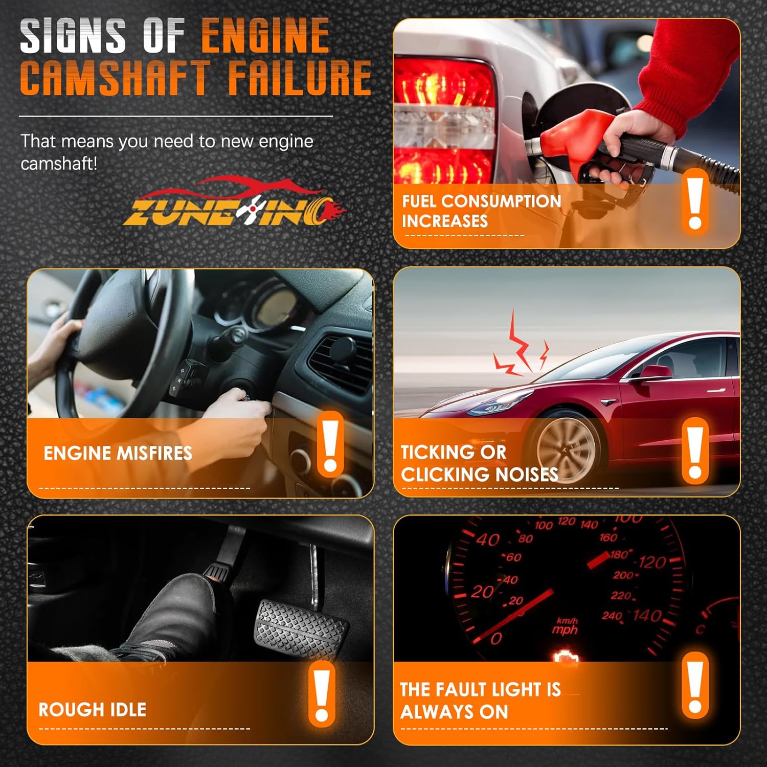 5047913AD 3.6L Right Side Intake Camshaft Compatible with 2016-2024 Chry-sler Pacifica Dodge Jeep Wrangler Grand Cherokee Ram 1500 3.6L Engine,Replace 5047913AA 5047913AB 5047913AC