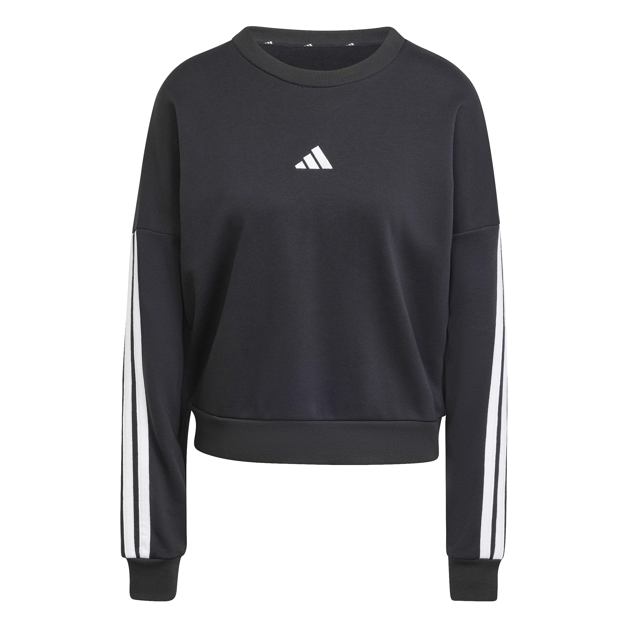 adidas Women's Essentials 3-Stripes French Terry Sweatshirt, black/white, XL