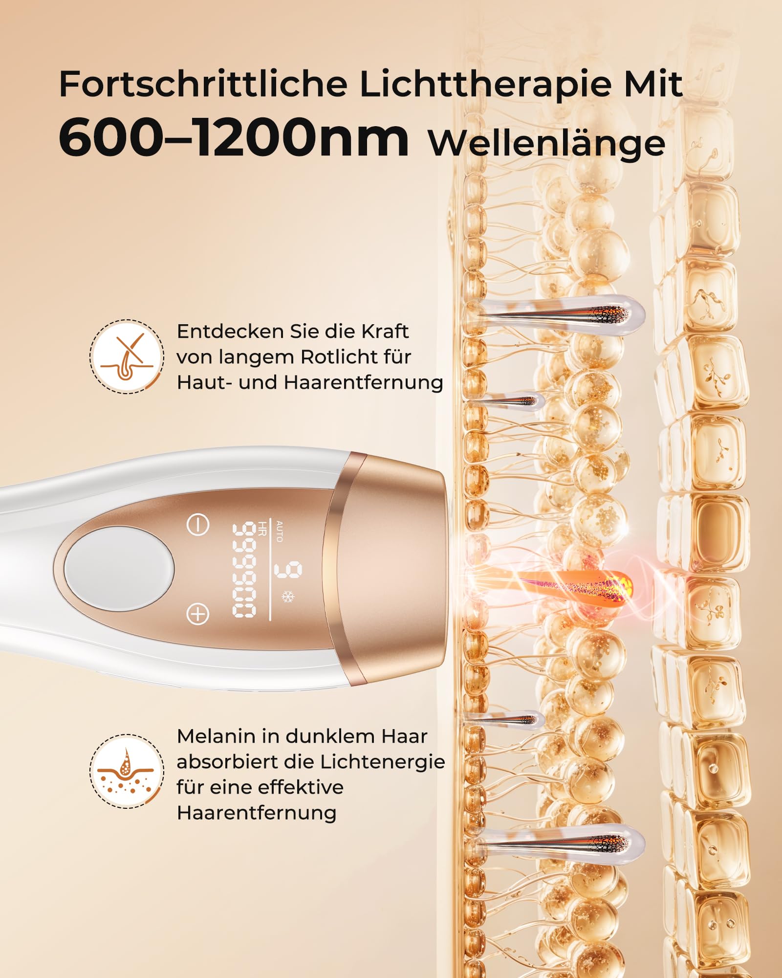 IPL Geräte Haarentfernung mit Kühlfunktion, 21J Laser, 9 Stufen, 999.900 Blitze