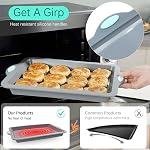To encounter Set de casseroles en silicone, 4 Pièces Assortiment antiadhésif avec casseroles, feuilles de cuisson, feuilles à biscuits, casserole avec cadre renforcé en métal Plus de force, gris clair