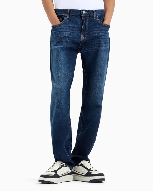 Armani Exchange Men's J13 Comfort Slim Denim Jeans, Vintage Blue Denim, 28W x 32L Long by Armani Exchange - Used condition - Image 2