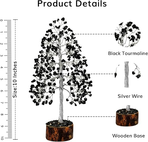 Miniatura 3 de Cristales de turmalina negra, árbol de cristal, árbol bonsái, árbol de chakras, decoración del árbol de la vida, decoración de meditación,