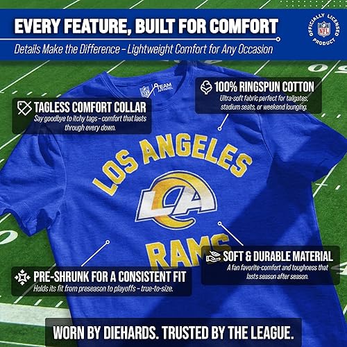 Miniatura 3 de Team Fan Apparel - Camiseta para el día del juego de la NFL para adultos, hecha de mezcla de algodón, sin etiquetas, semiajustada, da rienda suelta