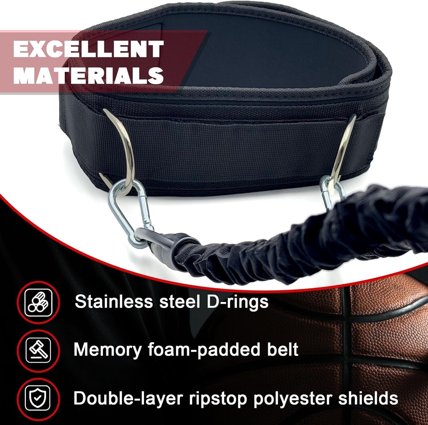 Basketball Defense Training Equipment, Pro Zone Defense Training Kit with Widened Belt & Storage Bag, Defense on a String System for Team Drills, Speed & Agility Training