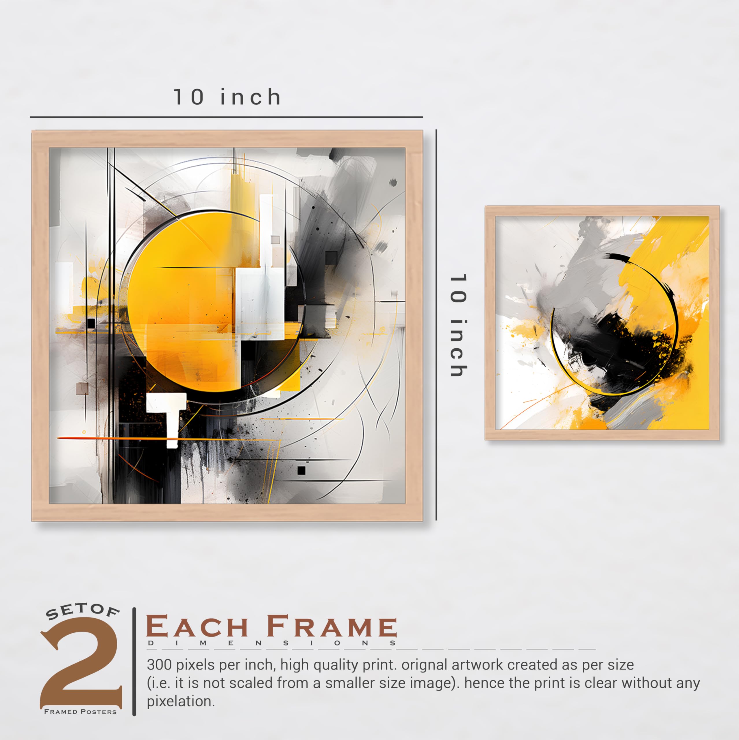 BANGERZ Modern Art Wall Decor Paintings For Living Room, Bedroom, Office - Decorative Framed Aesthetic Wall Posters Paintings For Wall Decoration (Set of 4) (Medium, Artwork 2) 1
