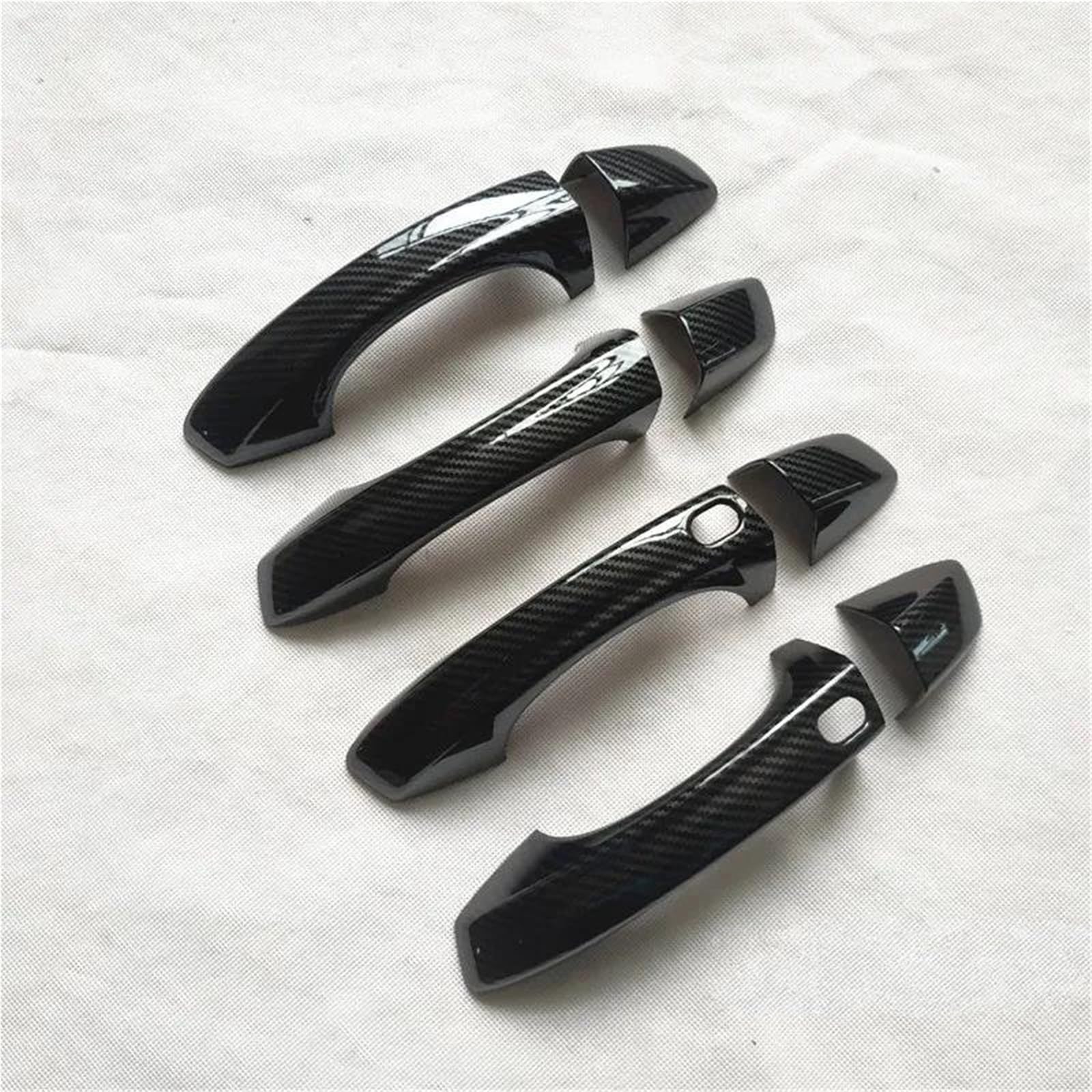 JTWMTY for Skoda for Kamiq Car Accessories Door Handle Cover Trim Handles Covers Plastic Imitation Carbon Fiber Style(Style 1)