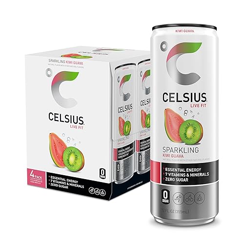 Vista 101 de CELSIUS - Bebida energizante con gas y endulzada con Stevia, cero azúcar, lata delgada, sabor a naranja y granada, 144 onzas líquidas