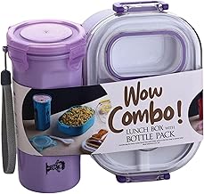 Kids Lunch Box with Bottle Set, 800Ml Meal Holder with Plastic Spoon and 400ml Water Bottle, Plastic 2 Layer Tiffin Box with Handle for Boys, Girls, School & Office Men,