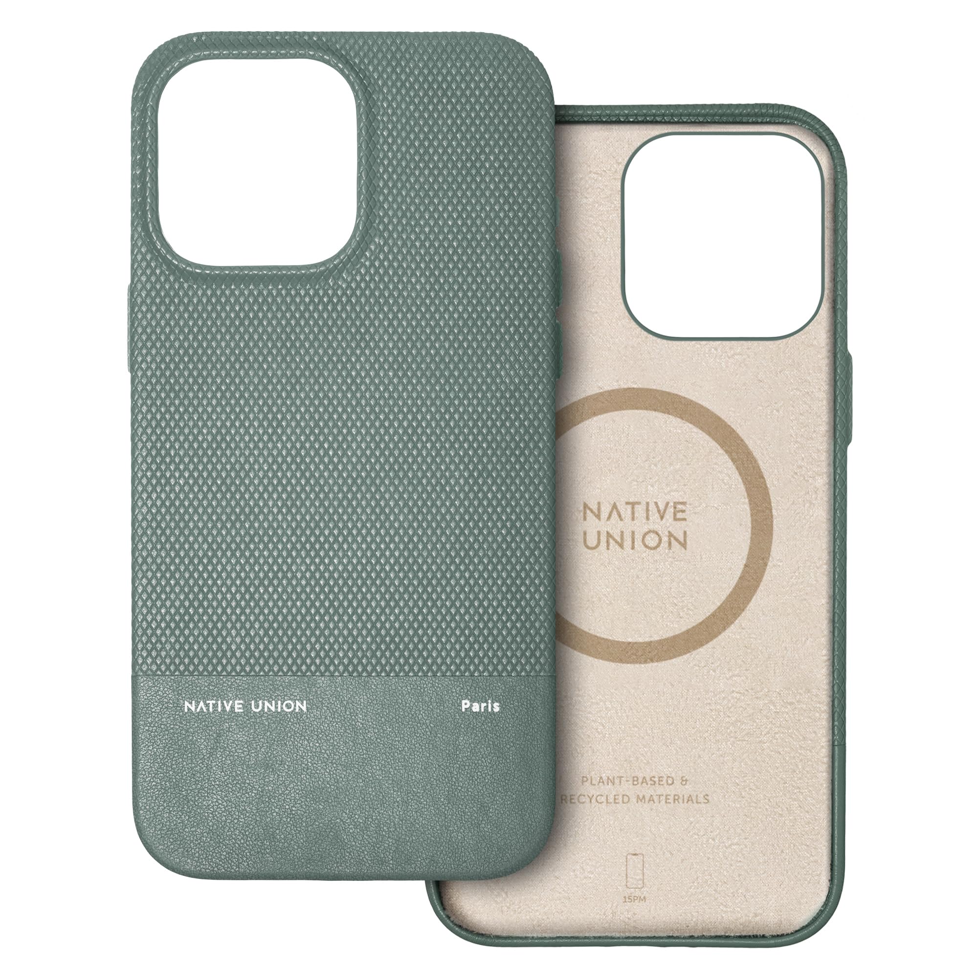 Native Union(Re Classic Case – MagSafe Compatible with Built-in Magnets – Recycled & Plant-Based Materials – Ultra-Durable with 6ft / 1.8m Drop Protection for iPhone 15 Pro Max (Slate Green)