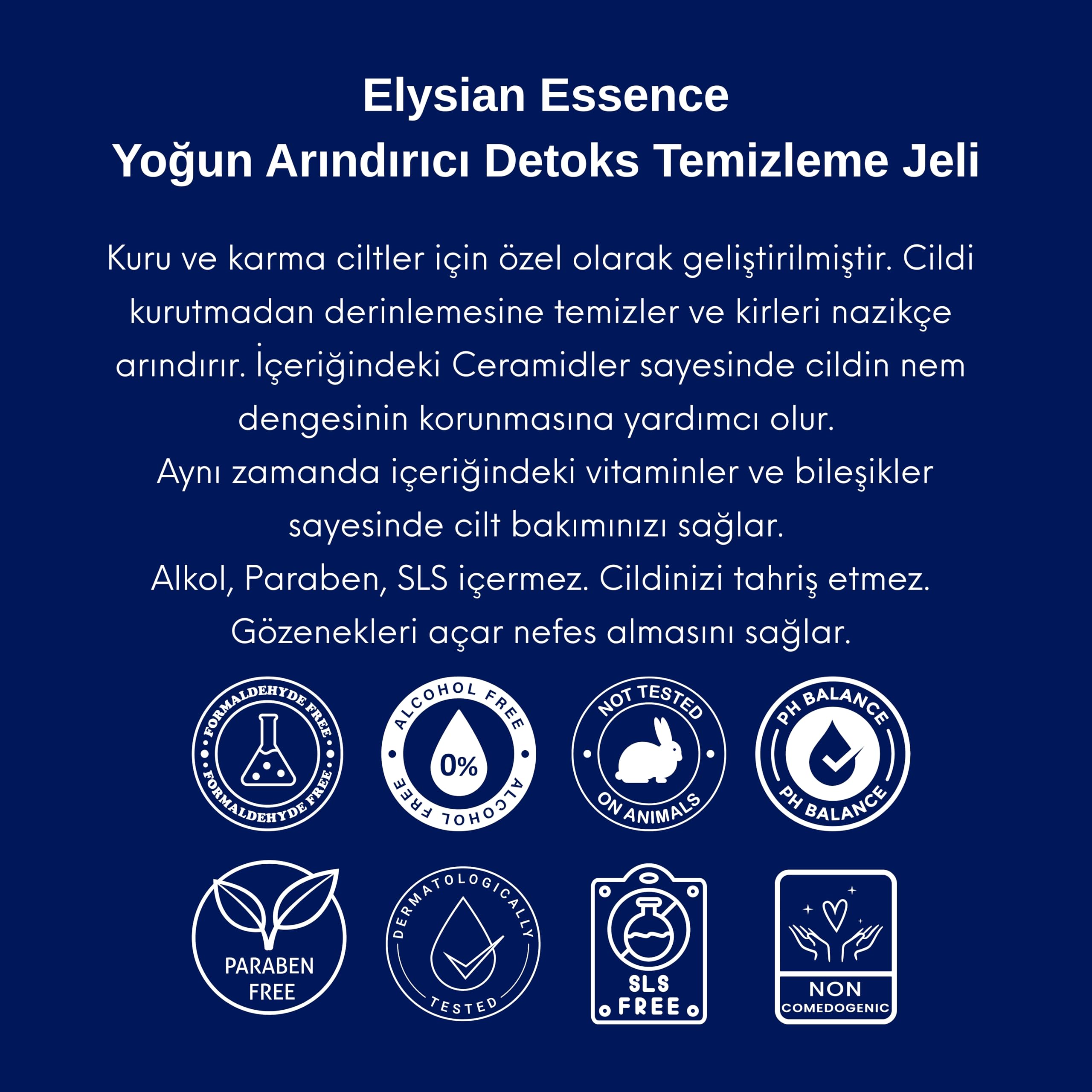Elysian Essence Nemlendirici ve Yatıştırıcı Panthenol Yüz Temizleme Jeli - Kolajen & Hyaluronic Acid İlaveli 200 ml