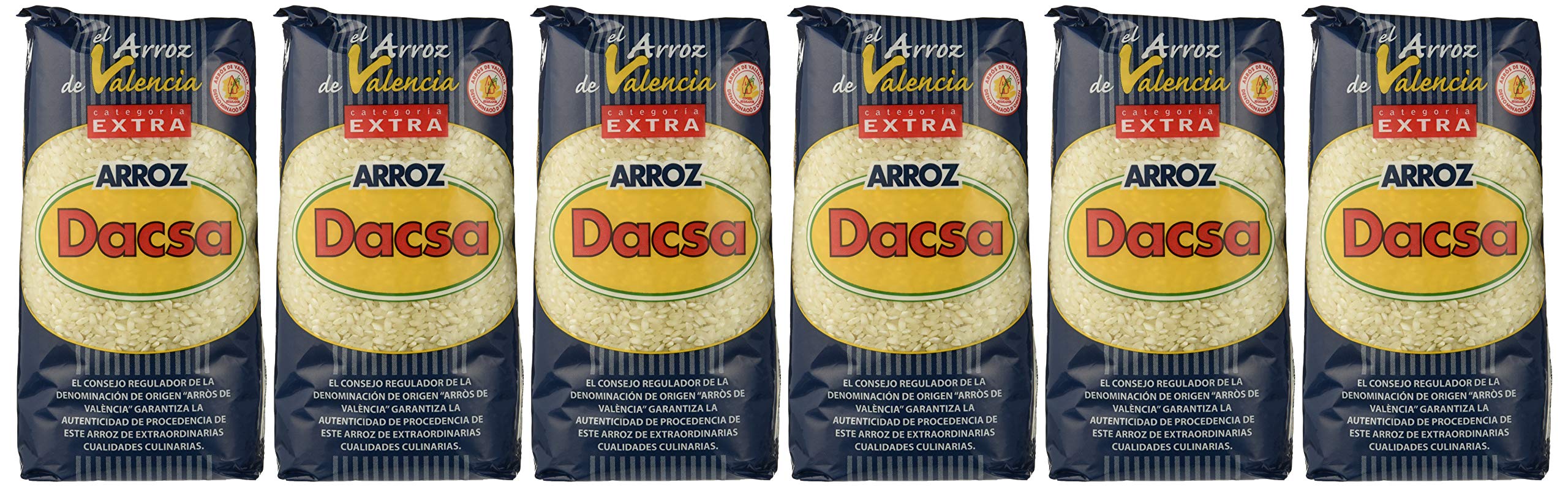 Dacsa Arroz Blanco Redondo - Paquete de 6 x 1000 gr - Total: 6000 gr