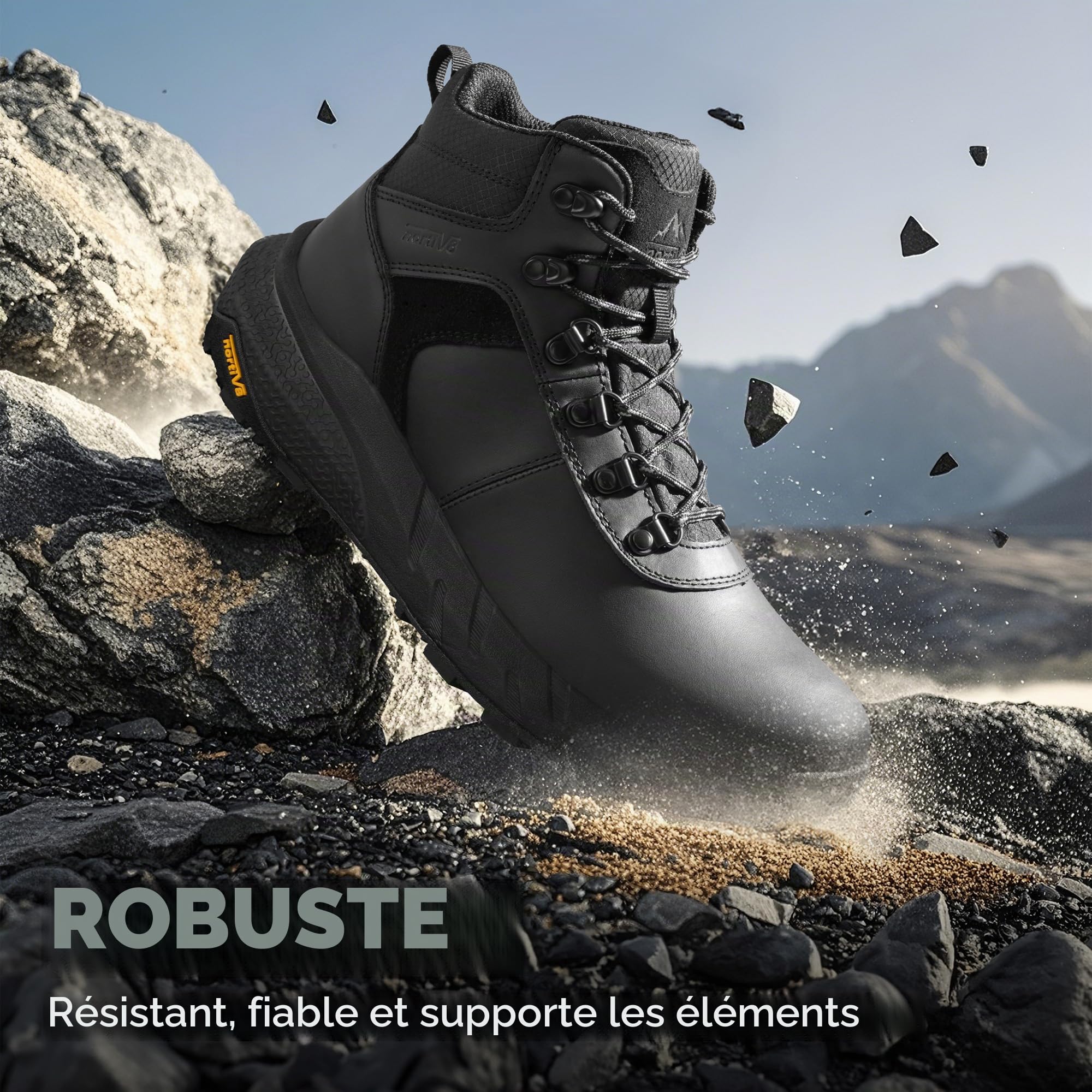 NORTIV 8 Homme Chaussures de Randonnée Imperméables | Rangers Mid Outdoor Marche Trail Bottes, Légers et Confortables, Antidérapantes et Protectrices