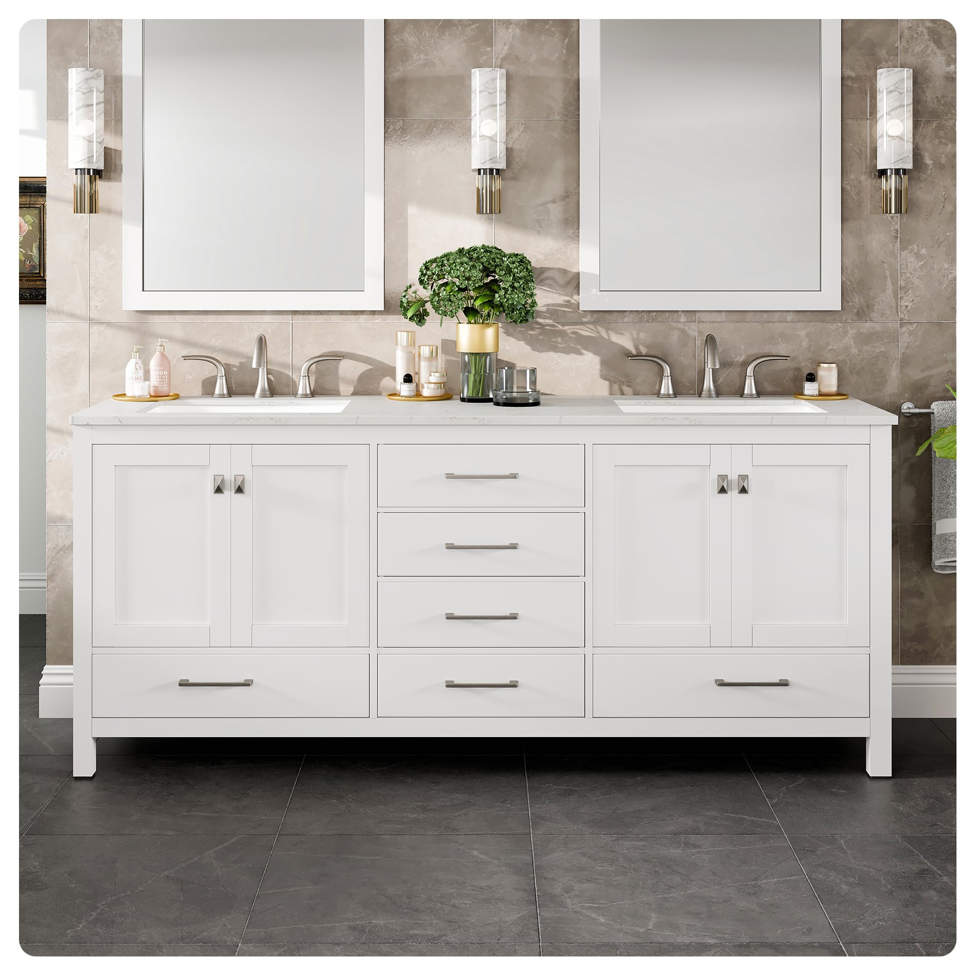 Eviva Aberdeen 78-inch White Vanity
