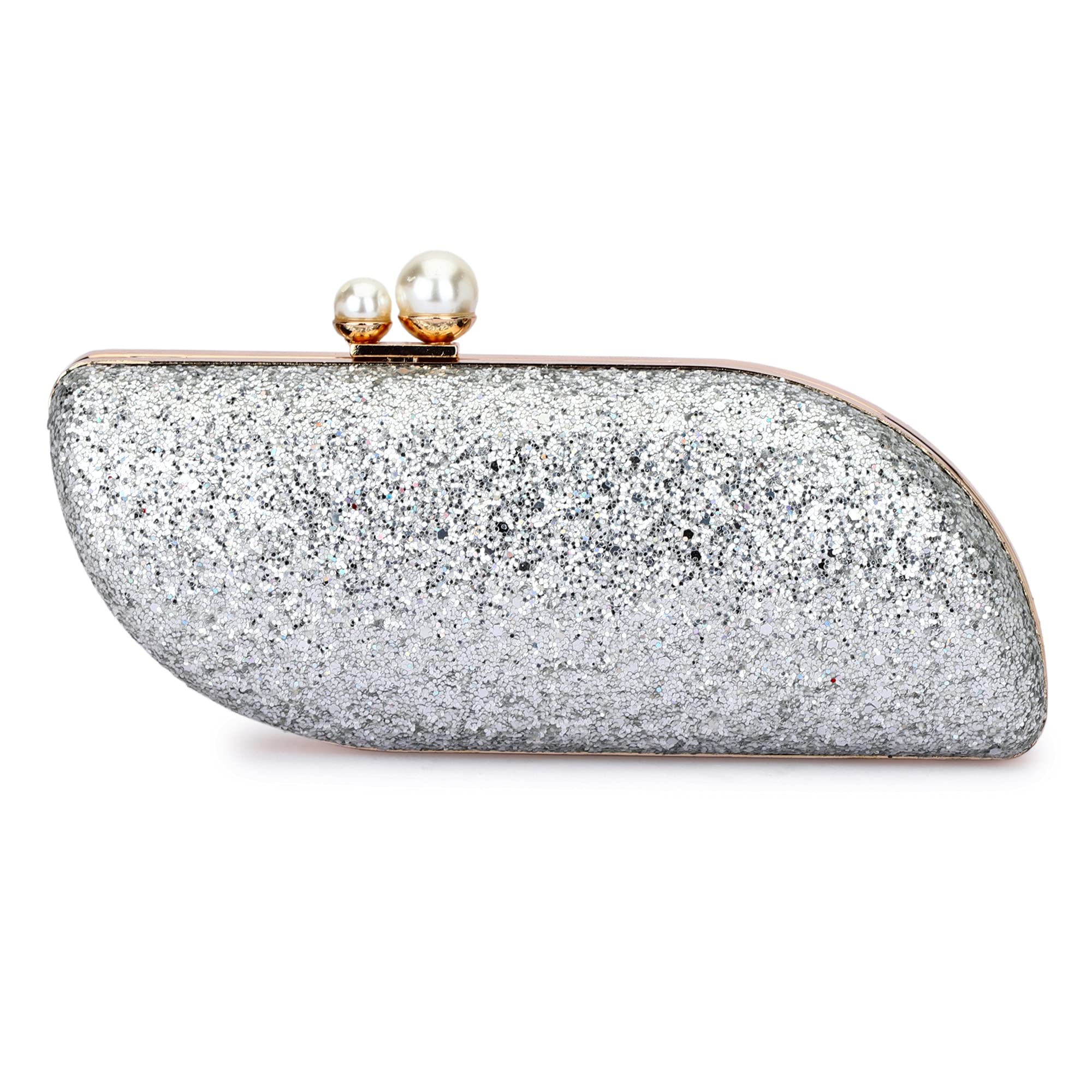 TOOBA Handicraft Acrylic Pearl Box Clutch Bag Purse for Bridal, Casual, Wedding Bag for Women & Girls (Metallic Silver) (B07TVVLZT5) Amazon Price History, Amazon Price Tracker
