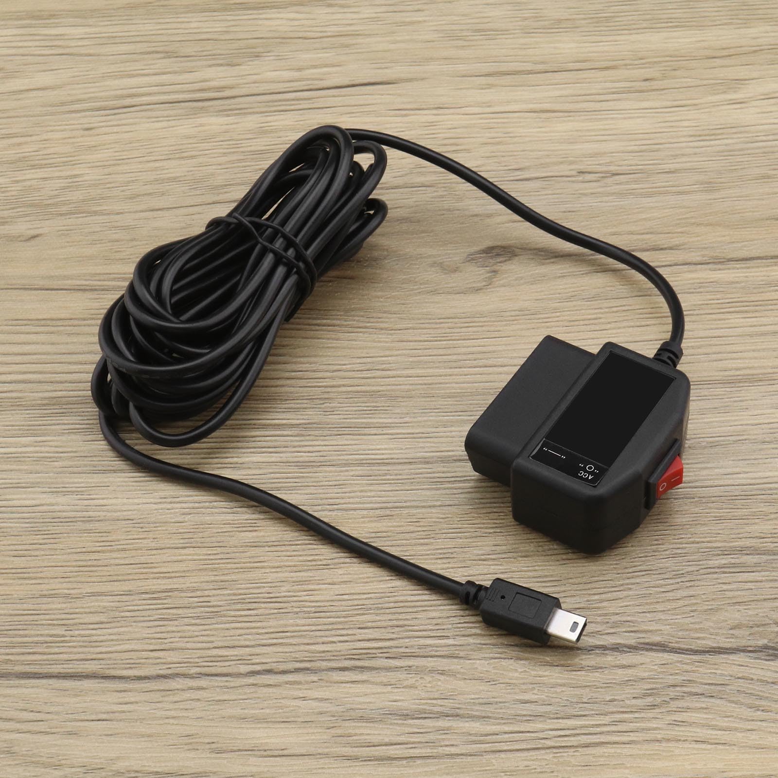 Kabel zasilający OBD Mini USB OBD2 kabel zasilający adapter Hardwire kabel ładowarki 24 godziny nadzoru z przyciskiem przełącznika trybu do kamery samochodowej 3,5 metra