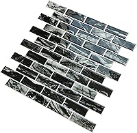 Vista 4 de YOFUN 10-Sheet Thicker Peel and Stick Back Kitchen Backsplash Marble Look Decorative Tiles 12"x12