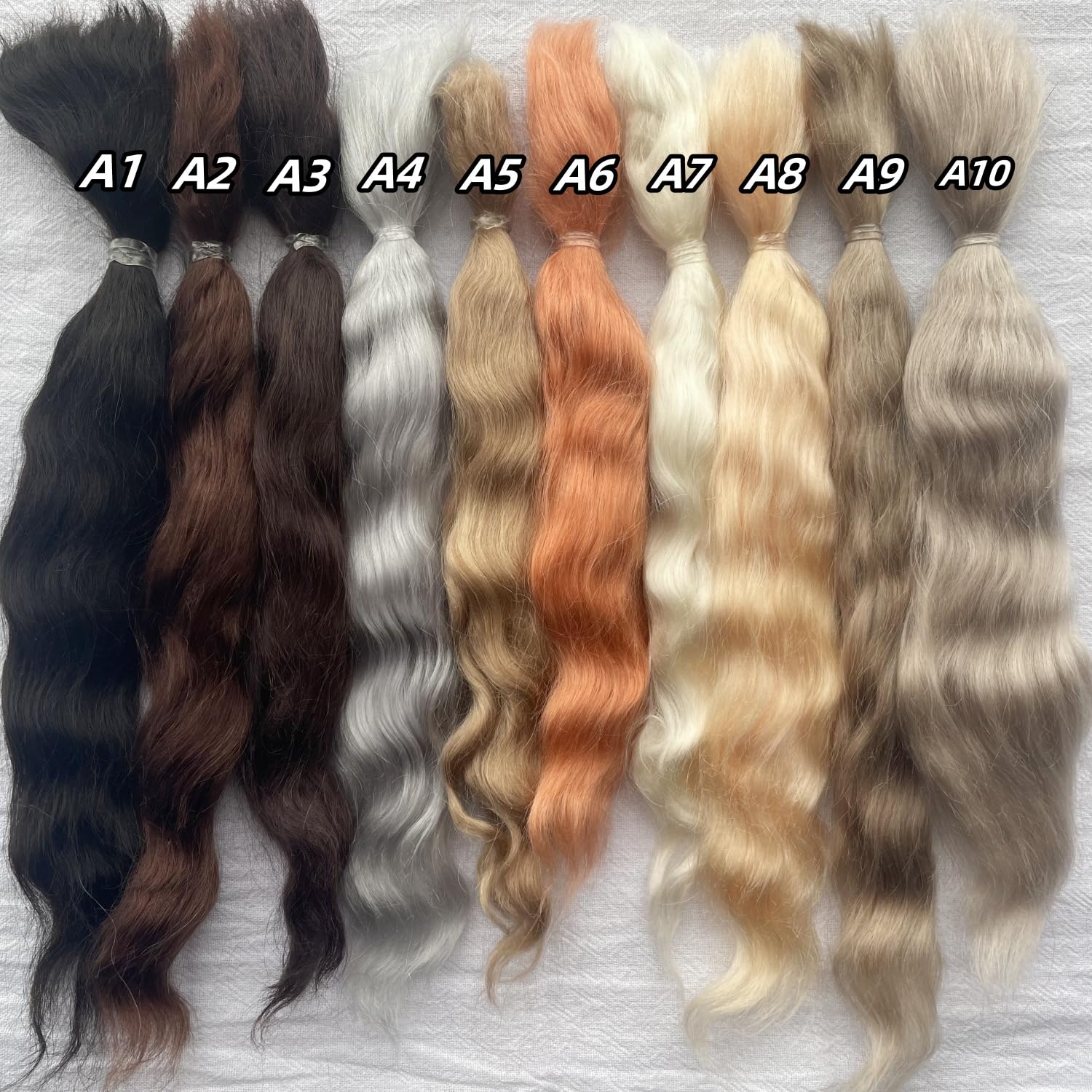 Generic Mohair for Making Doll Wig,Curly Hair Mohair DIY for Doll Hair Handmade Replacement Wig,DIY Craft Materials (A1-10g)