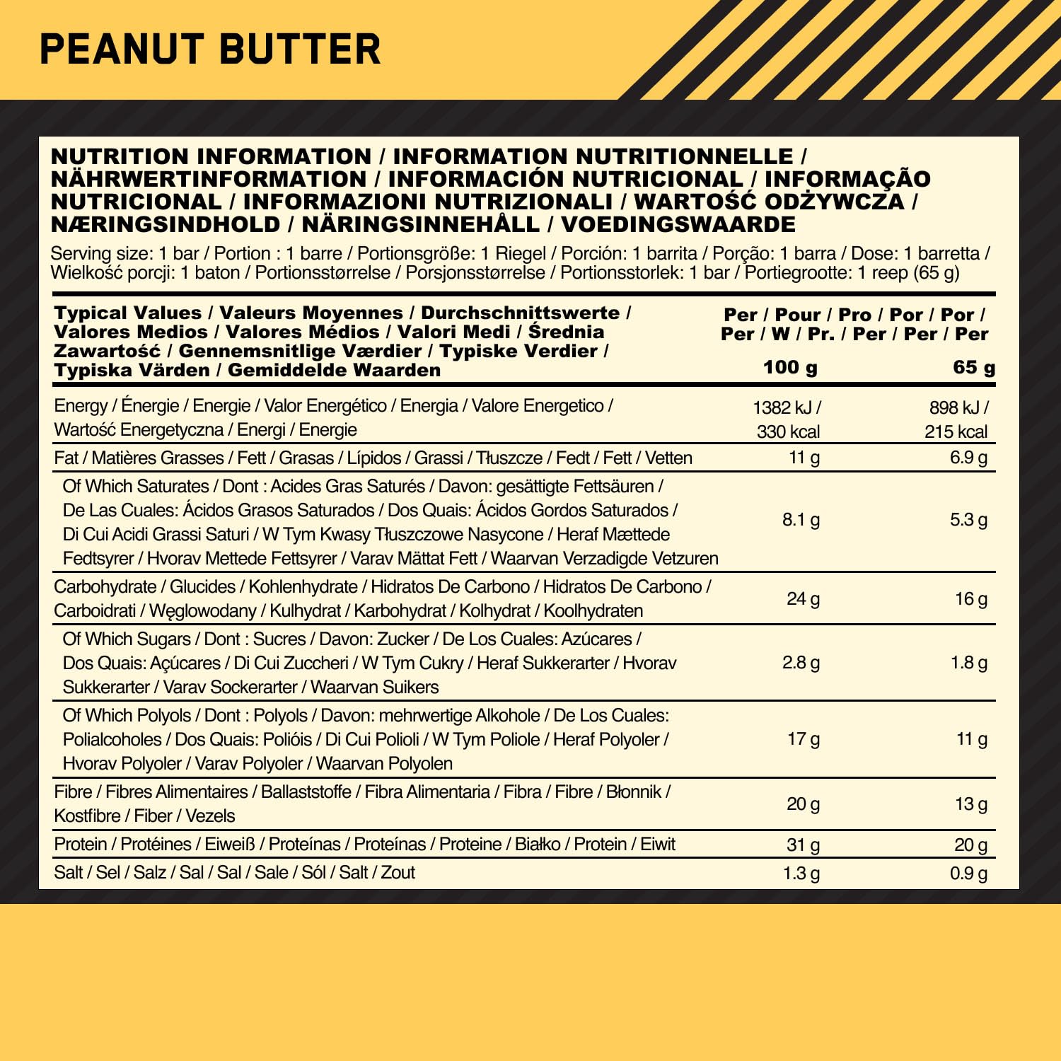 Optimum Nutrition Crispy Protein Bar Barretta Cioccolato al Burro di Arachidi Snack ad Alto Contenuto di Proteine 20 Barrette da 65g
