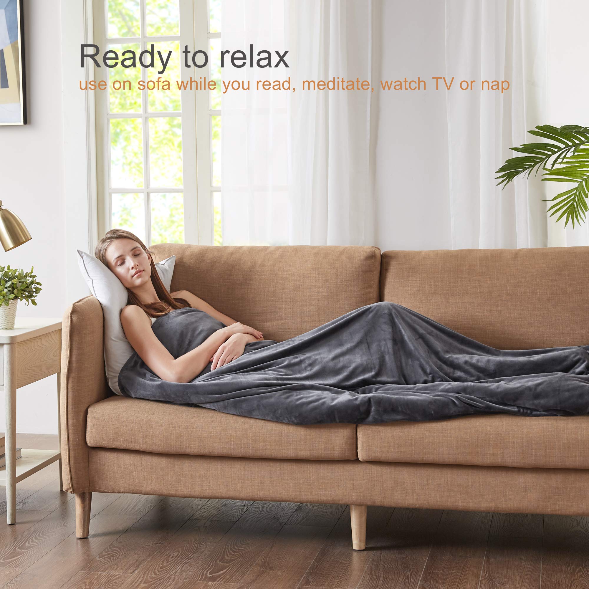 Degrees of Comfort Sherpa Fuzzy Weighted Blanket 15 Lbs , Premium Soft Calming Weight Throw, 60x80 Charcoal Gray, 15lb