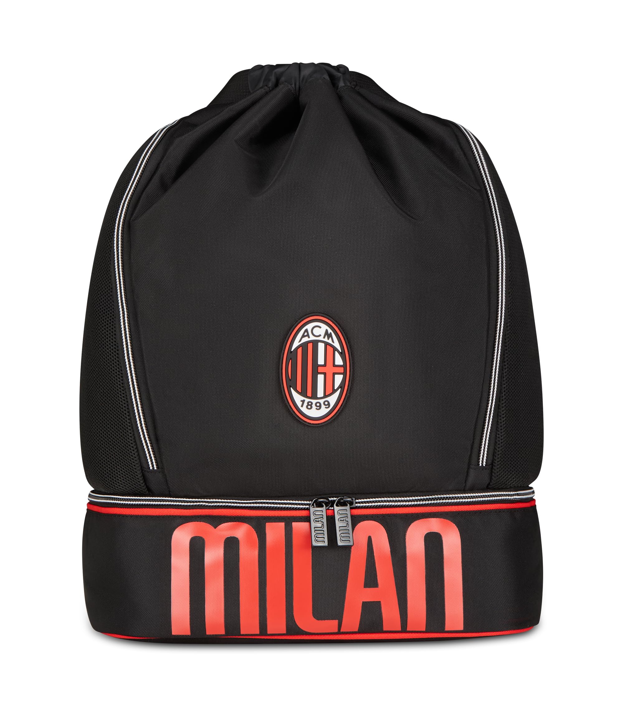 Seven AC Milan Glorious History Gym Bag, Hard Bottom Shoe Holder, Bottle Cage, Child, Boy, Football, Official Product, Gift Idea