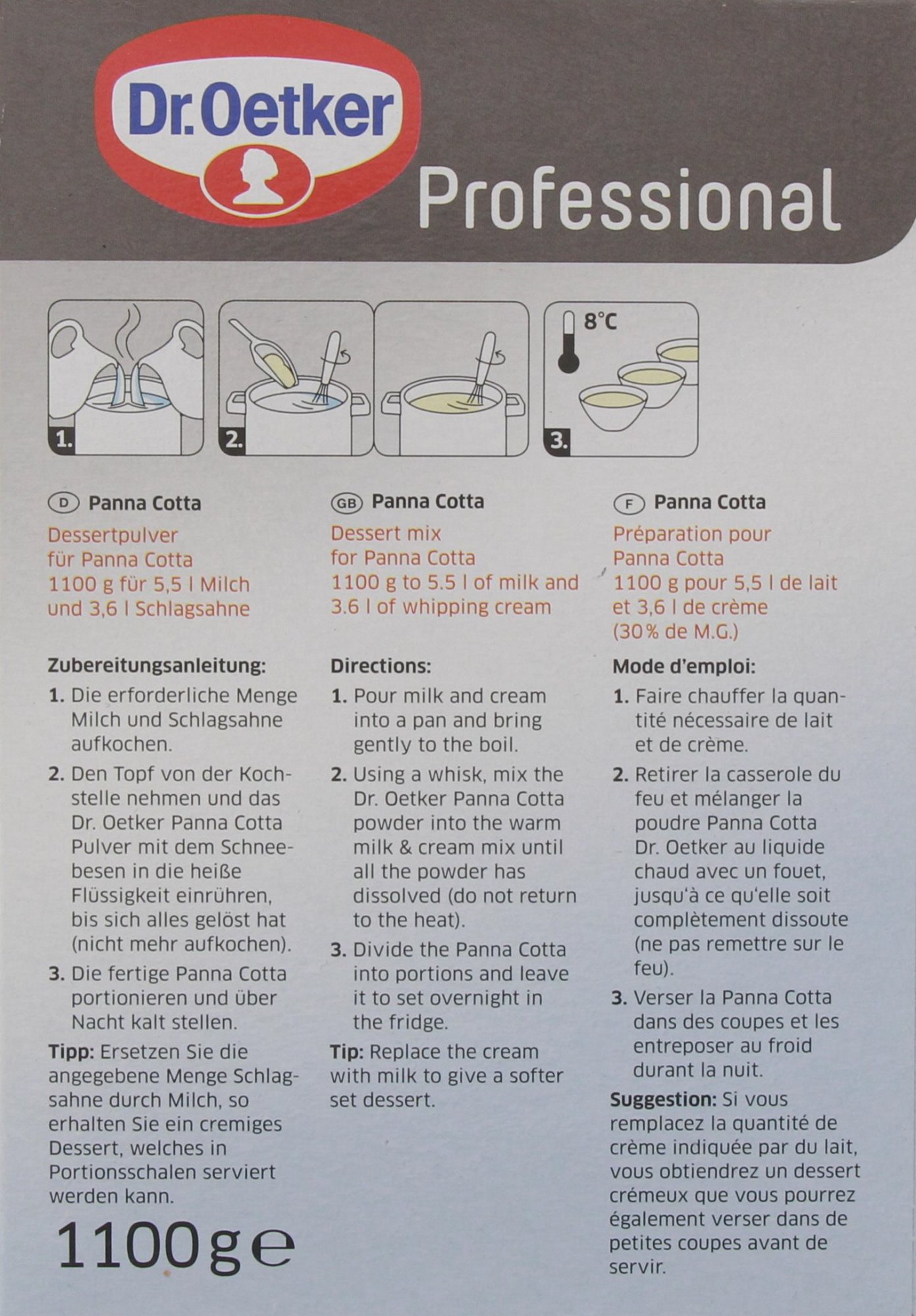 Dr. Oetker Professional Panna Cotta, 1,1 kg