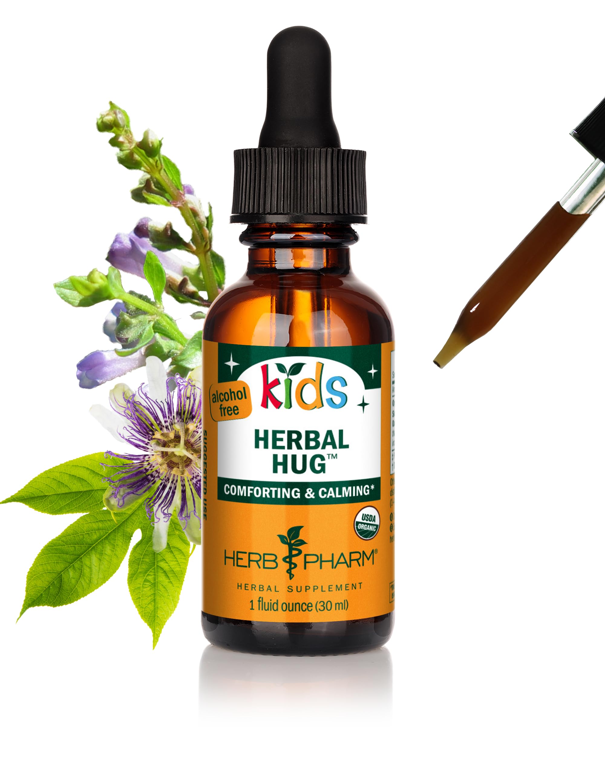 Herb Pharm Organic Kids Herbal Hug: Alcohol-Free Nervous System Support Extract (USDA Organic)