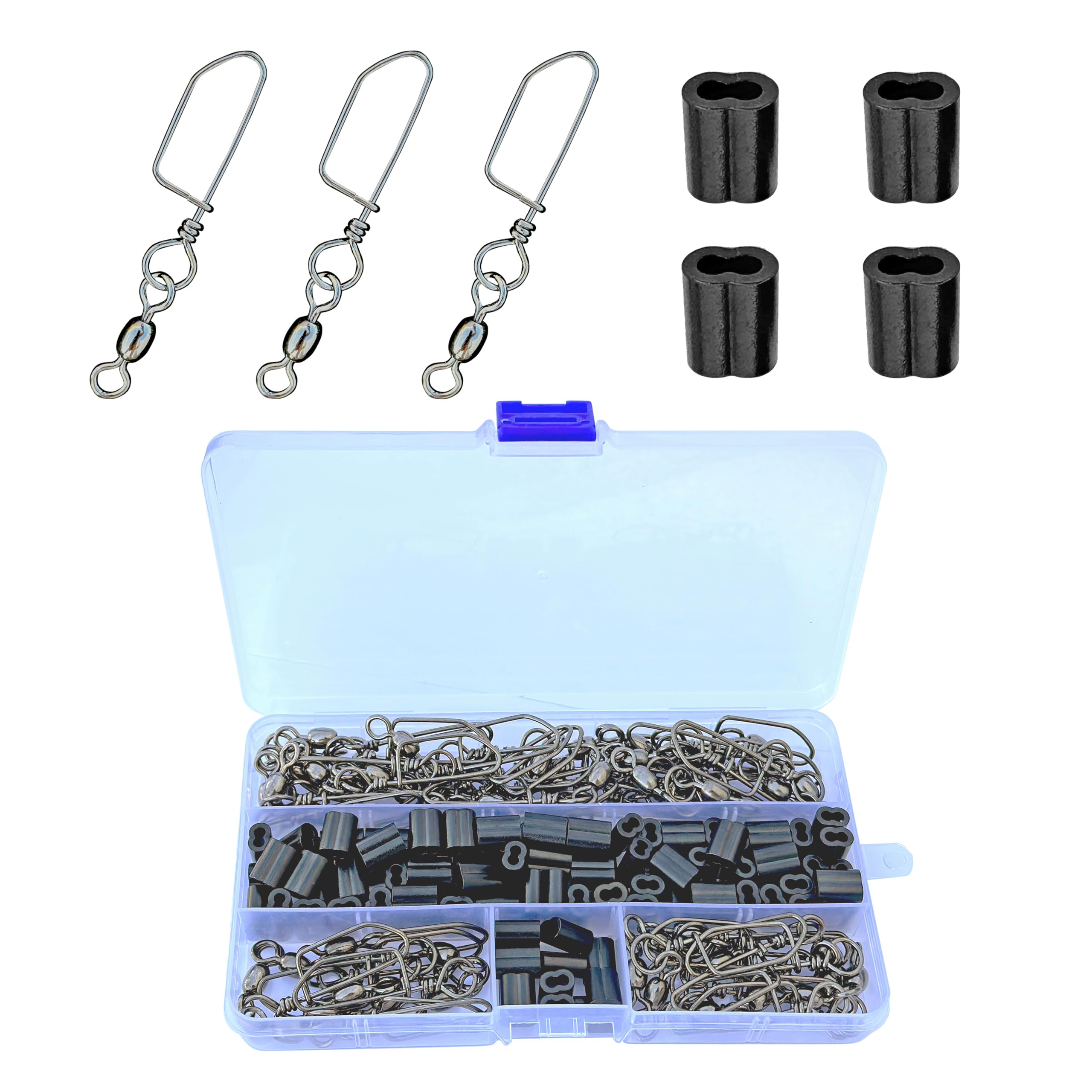 AUSCAMOTEK Crimp and Swivel Snap Set Taxas Duck Decoy Rig Accessories for Waterfowl Hunting