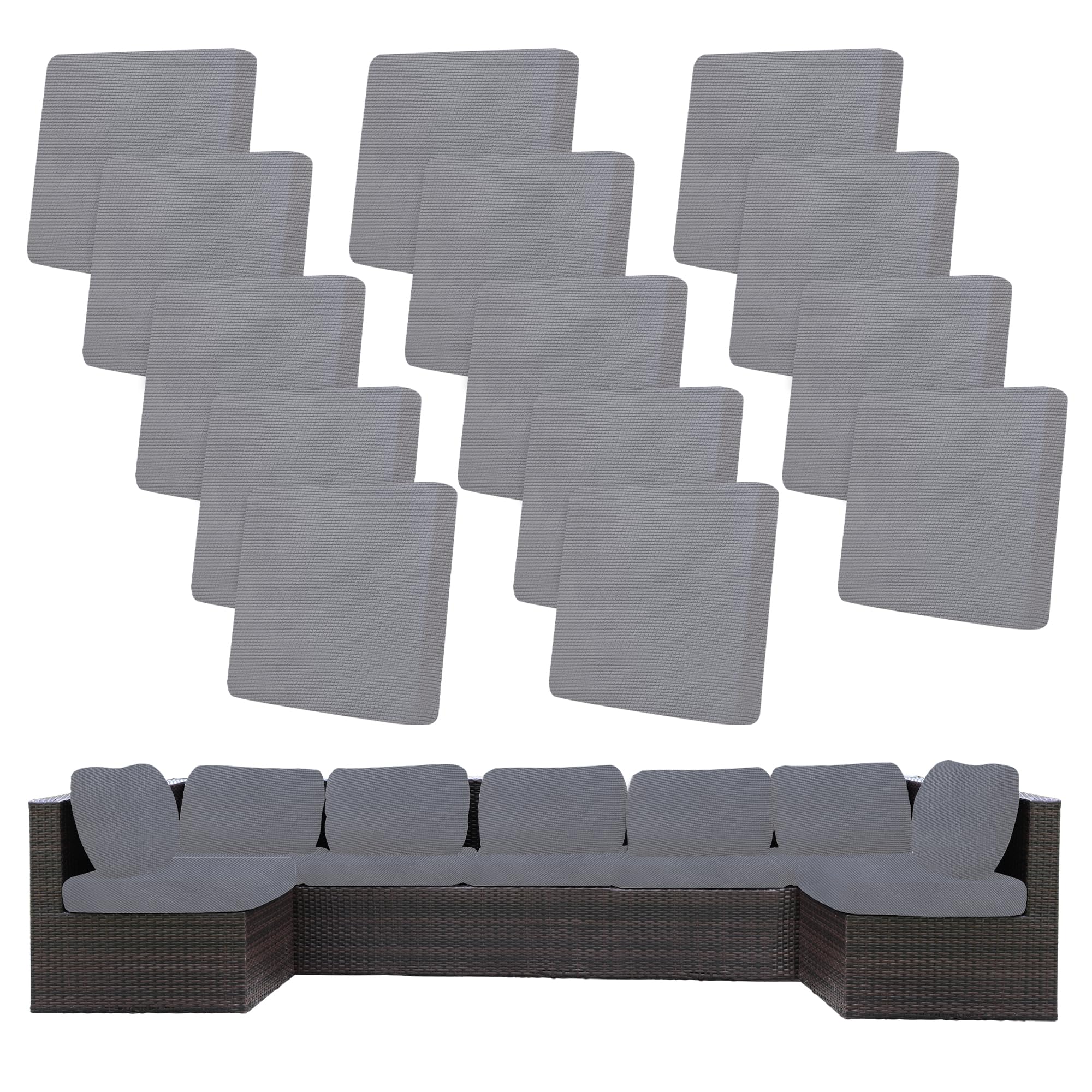 14 Pcs Outdoor Cushion Covers, Patio Sofa Cushion Covers Replacement
