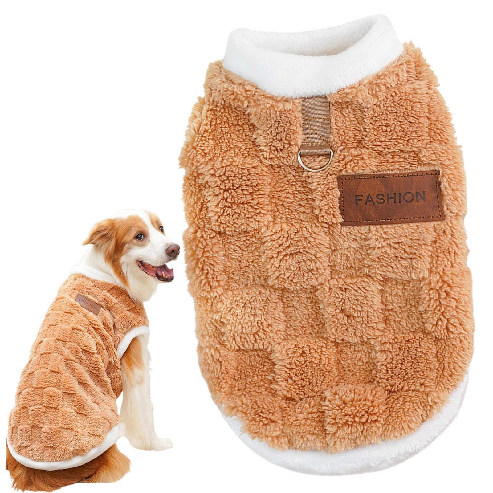 Fleece Dog Jumper, Plush Winter Dog Onesie with D-Ring for Dogs (S-8XL)