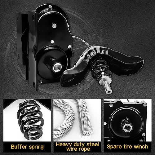 Miniatura 4 de 924-527 Conjunto de elevador de neumático de repuesto para Fort E-150 E-250 E-350 E-450 E-550  Compatible con Ford Econoline  Reemplaza# 924527