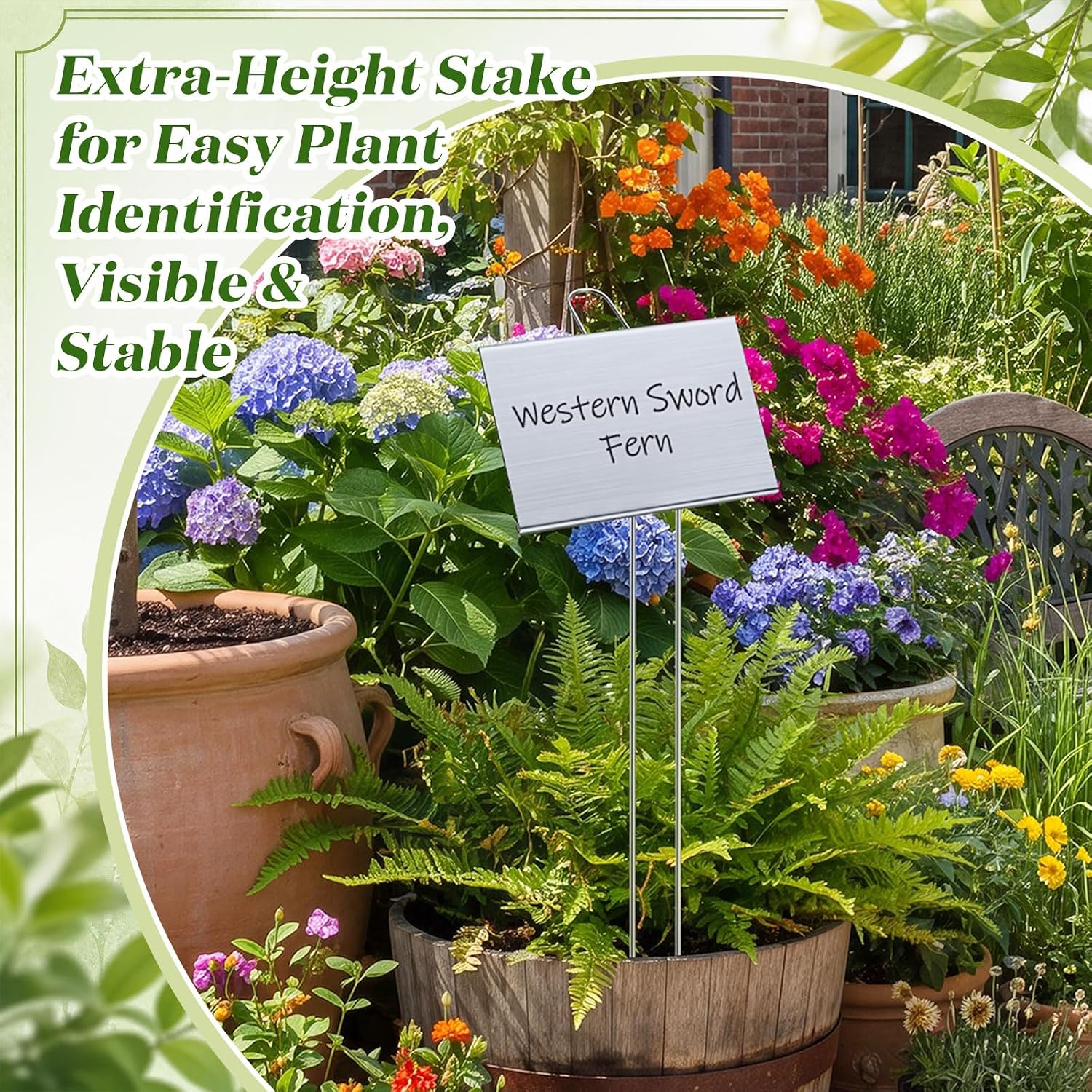 Landhoow 30 Pcs Large Plant Marker, 6'' X 4'' with 21'' Stake, Silver image 5