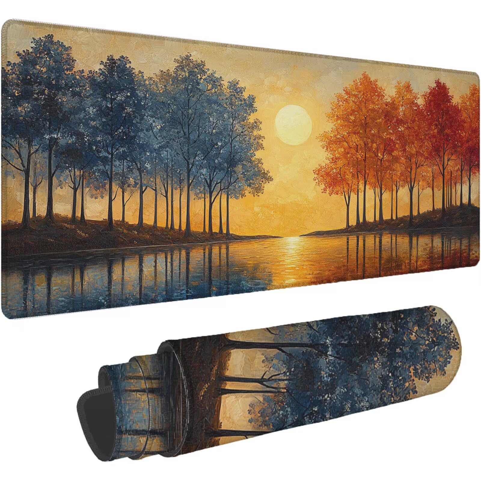 Podkładka pod mysz gracz krajobraz podkładka pod mysz XXL 1600x800mm mata biurkowa kolor pomarańczowy podkładka pod mysz wodoodporna podkładka pod mysz do gier szyte krawędzie poprawia precyzję i