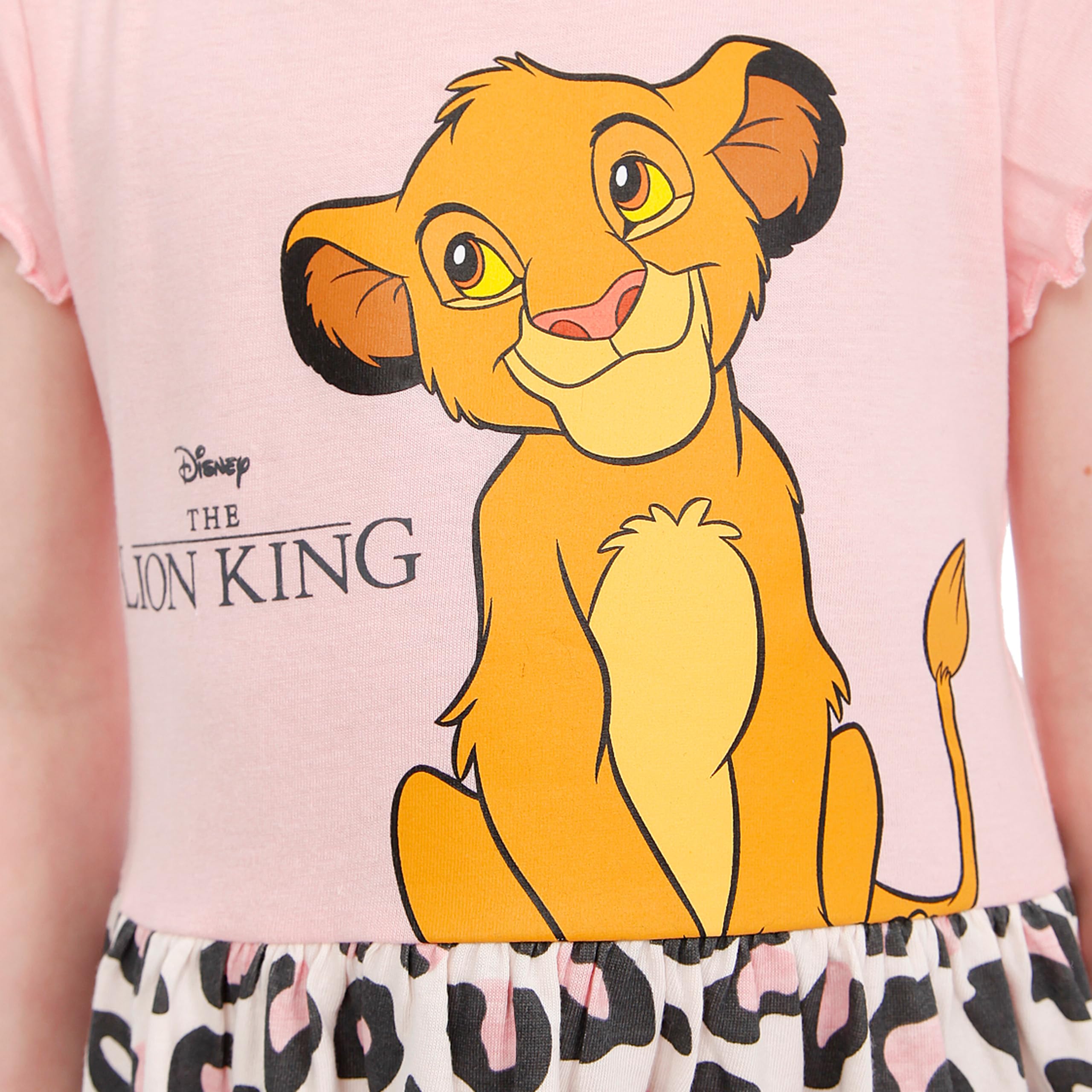 Sukienka Disney | Sukienka Król Lew Dla Dziewczynek | Letnie Sukienki Dla Dziewczynek z Simbą | Oficjalne Produkty Króla Lwa