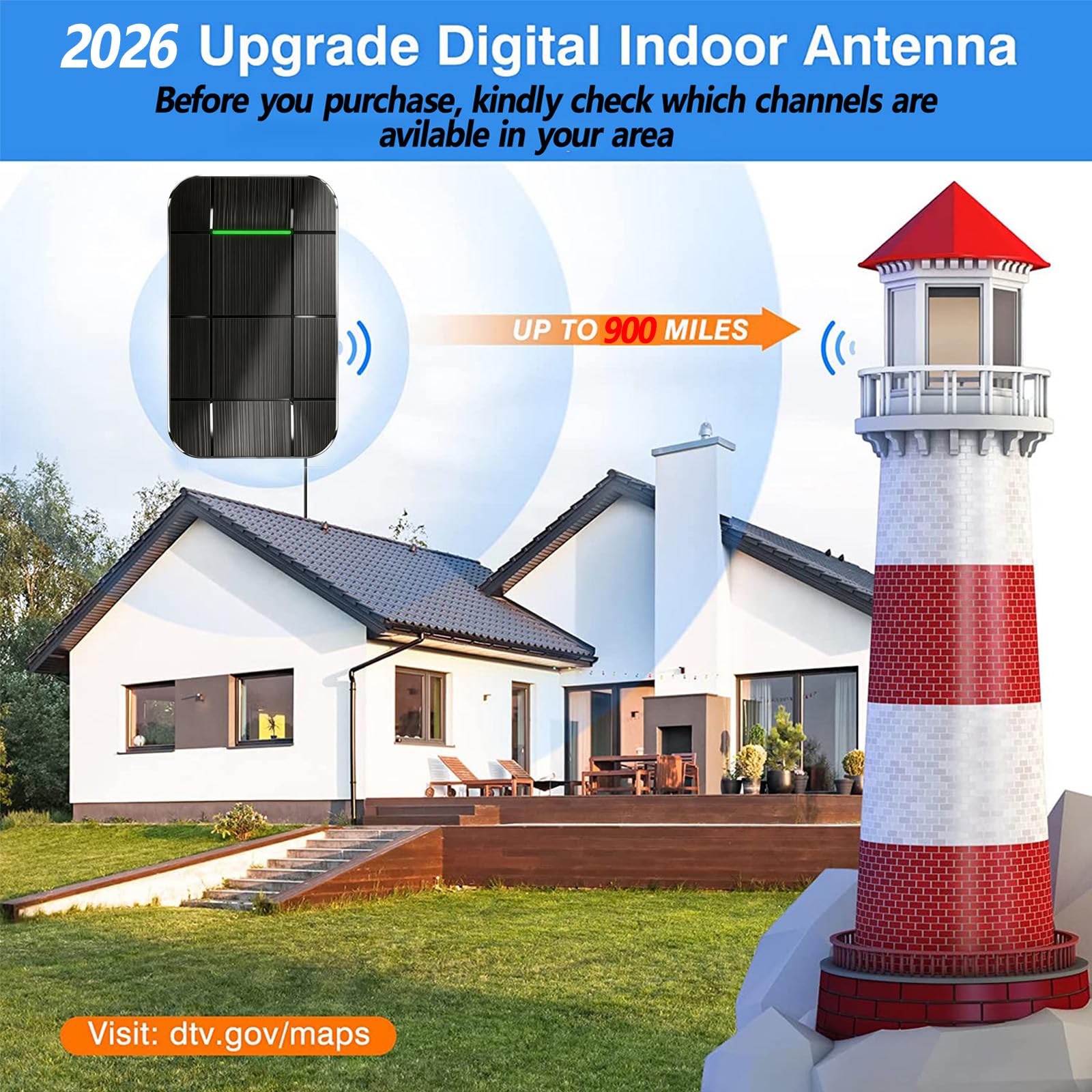 Antenas de TV 2026 para canales locales en interiores, recepción de más de