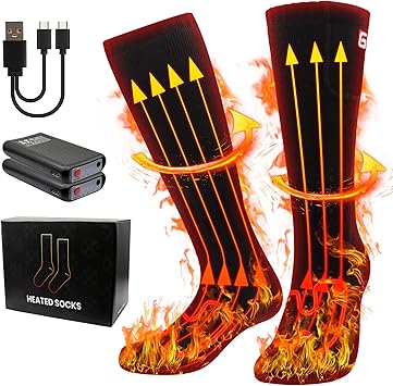 MMlove Heated Socks, Electric Heated Socks for Men Women Teenagers, 3 Heat Settings, 4000mAh Battery, Washable Rechargeable Foot Warmers for Camping Fishing Skiing Hiking MMlove Heated Socks, Electric Heated Socks for Men Women Teenagers, 3 Heat Settings, 4000mAh Battery, Washable Rechargeable Foot Warmers for Camping Fishing Skiing Hiking
