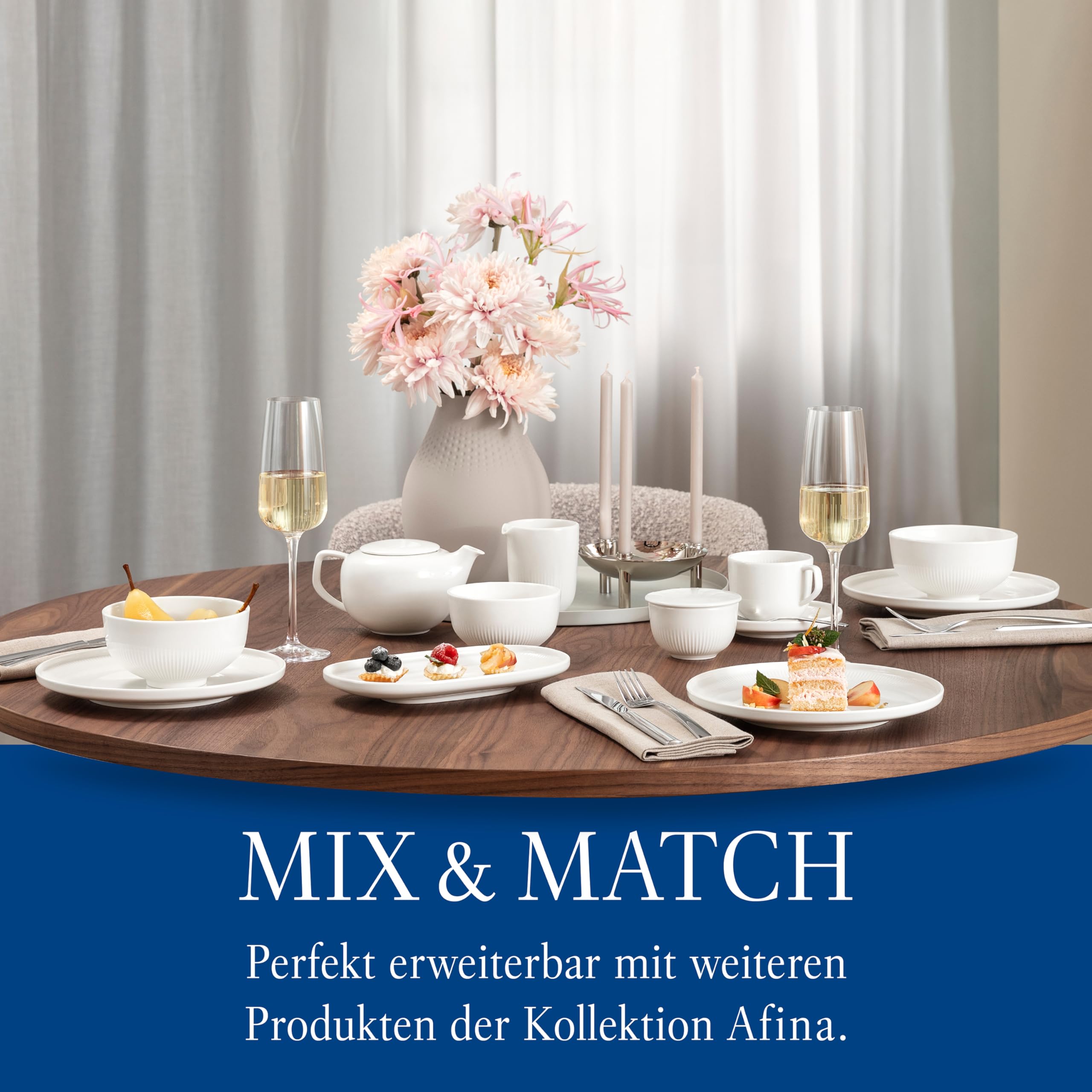 Villeroy & Boch – Afina Universalplatte Weiß, Spülmaschinenfest, Mikrowellensicher, Servierteller, Teller Weiß Oval, Geschirr, Premium Porzellan