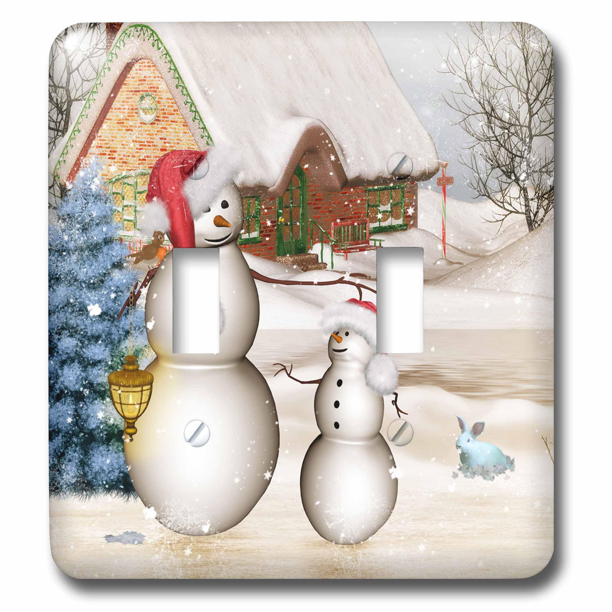 Interrupteur double à bascule bonhomme de neige Noël 3dRose LSP_264541_2