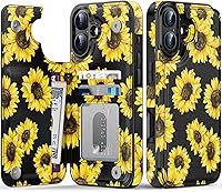 Vista 244 de LETO para iPhone 15 Pro Funda tipo cartera - Tapa tipo folio con patada - Diseños de moda - Tarjetero - Funda protectora para mujeres y niñas - 6.1